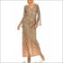 Nude Beaded Evening Gown