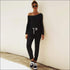 Oblique Shoulder Long Sleeve Lace-up Casual Jumpsuits