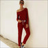 Oblique Shoulder Long Sleeve Lace-up Casual Jumpsuits