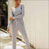 Oblique Shoulder Long Sleeve Lace-up Casual Jumpsuits