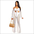 Off-shoulder Self Tie Cropped Top See-through Mesh Pants Two-piece Set