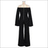 Off-shoulder Solid Color Crop Top Wide-leg Pants Party Set