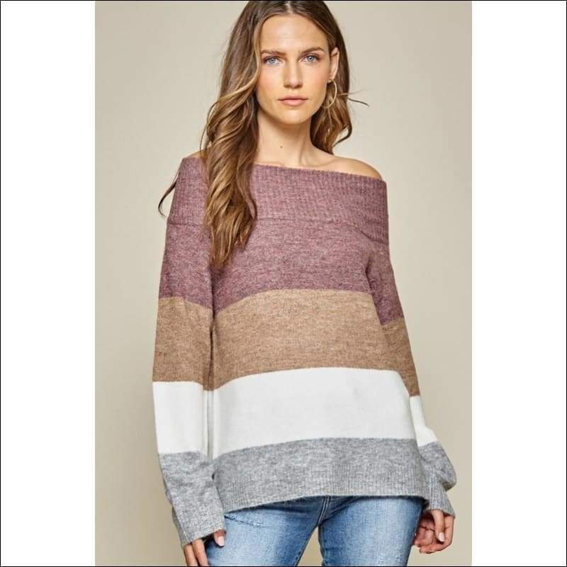 Andree by Unit Off Shoulder Sweater - Plus - 1X - Women’s 