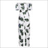 Off Shoulder Wide-leg Leaves Printed Ruffled Jumpsuits