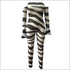 Off-the-shoulder Flare Sleeve Animal Print Jumpsuits