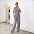 Off-the-Shoulder Lapel Long Sleeve Lace-up Casual Jumpsuits
