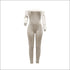 Off-the-Shoulder Long-sleeve Tight Jumpsuits