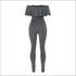 Off-the-Shoulder Ruffle Hollow Tight Jumpsuits