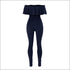 Off-the-Shoulder Ruffle Hollow Tight Jumpsuits