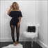 Off-the-Shoulder Ruffle Hollow Tight Jumpsuits