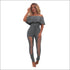 Off-the-Shoulder Ruffle Hollow Tight Jumpsuits