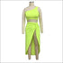 One-shoulder Cropped Top Sexy Asymmetric Side-slit Skirt