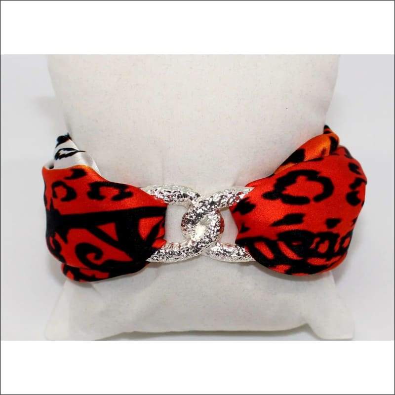Orange Leopard Infinity silk bracelet - Gold - Bracelets