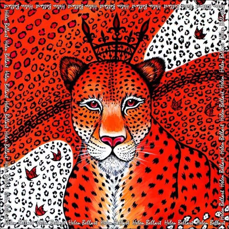 Orange Leopard silk pareo 110x110 cm - Tops & Pareos