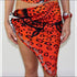 Orange Leopard silk scarf 110x110 cm pareo
