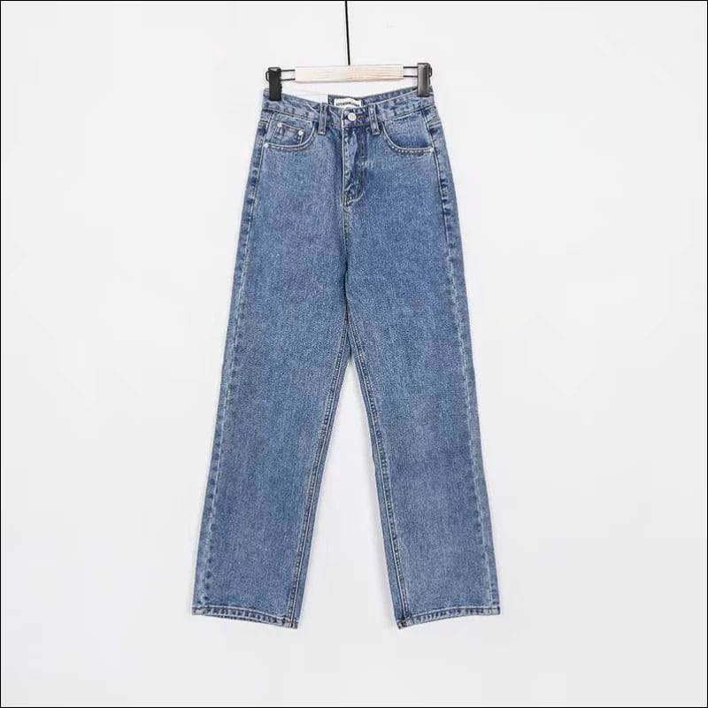 Oversize High-waisted Loose Pattern Straight Jeans - Petite 