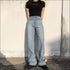 Oversize High-waisted Loose Pattern Straight Jeans