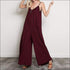Oversize V Neck Spaghetti Strap Wide-leg Jumpsuits