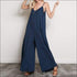 Oversize V Neck Spaghetti Strap Wide-leg Jumpsuits
