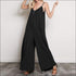 Oversize V Neck Spaghetti Strap Wide-leg Jumpsuits