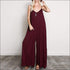 Oversize V Neck Spaghetti Strap Wide-leg Jumpsuits