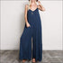 Oversize V Neck Spaghetti Strap Wide-leg Jumpsuits