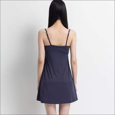 Padded Solid Color Cotton Long Camisole