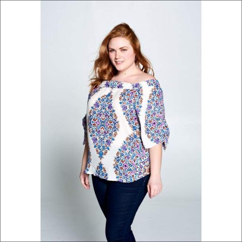 Paisley Off The Shoulder Top - Women’s Clothing