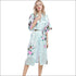 Peacock Print Loose Pattern Silk Pajamas Robe