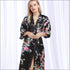 Peacock Print Loose Pattern Silk Pajamas Robe