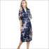Peacock Print Loose Pattern Silk Pajamas Robe