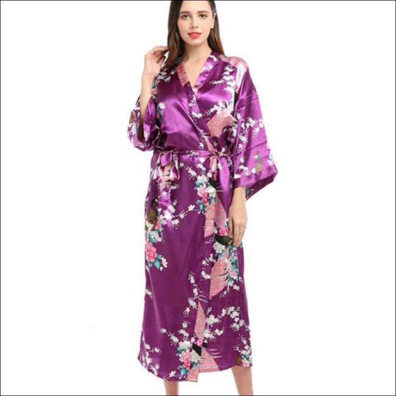 Peacock Printing Plus Size Homewear Nightgown - Lingerie & 
