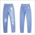 Personalized Ripped Design Loose Cropped Straight Jeans