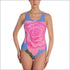Pink and Blue Rose One-Piece Swimsuit