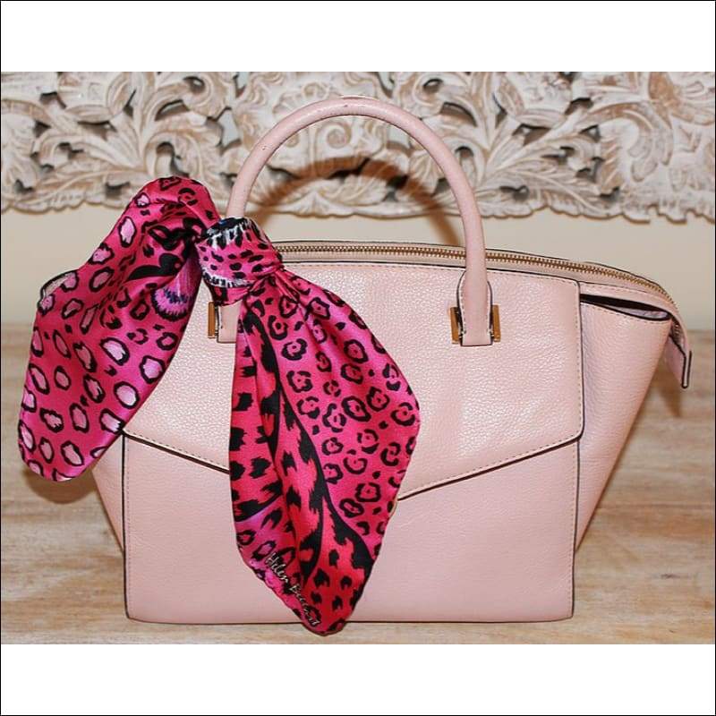 Pink Leopard Silk Scarf 45 x 45 cm - Silk Scarves
