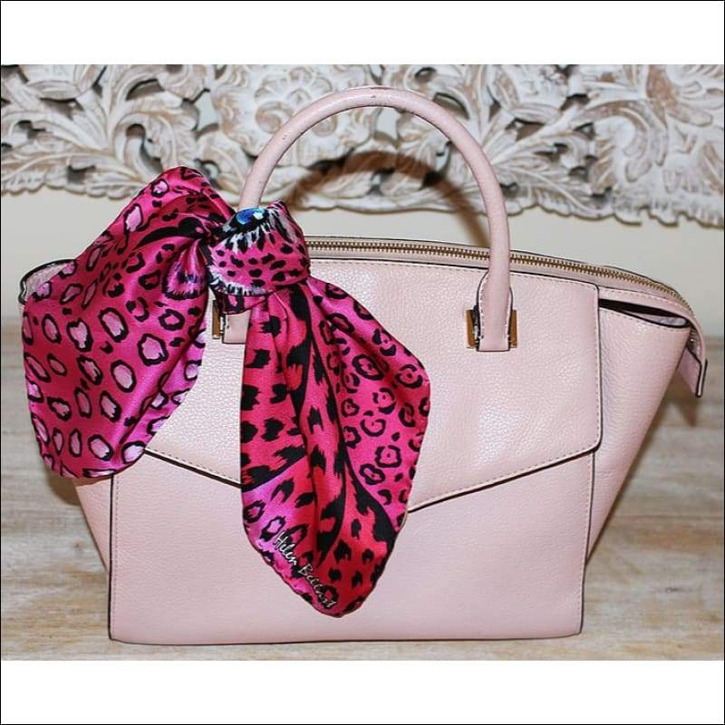 Pink Leopard Silk Scarf 45 x 45 cm - Silk Scarves