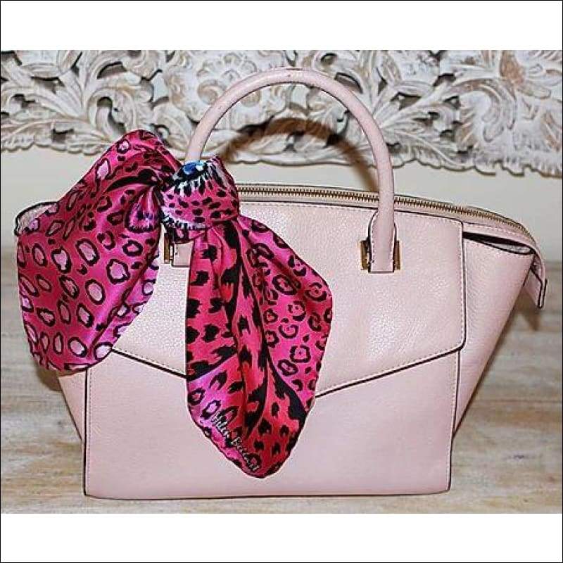 Pink Leopard silk scarf 45x45 cm - Silk Scarves