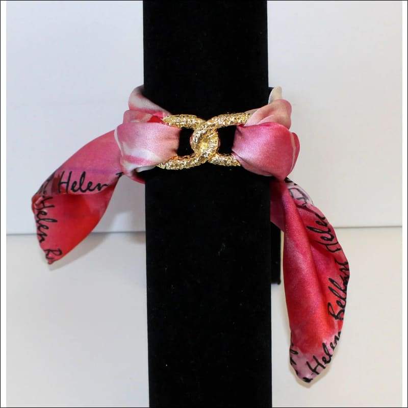 Pink peony ankle silk bracelet - Gold - Ankle Bracelets