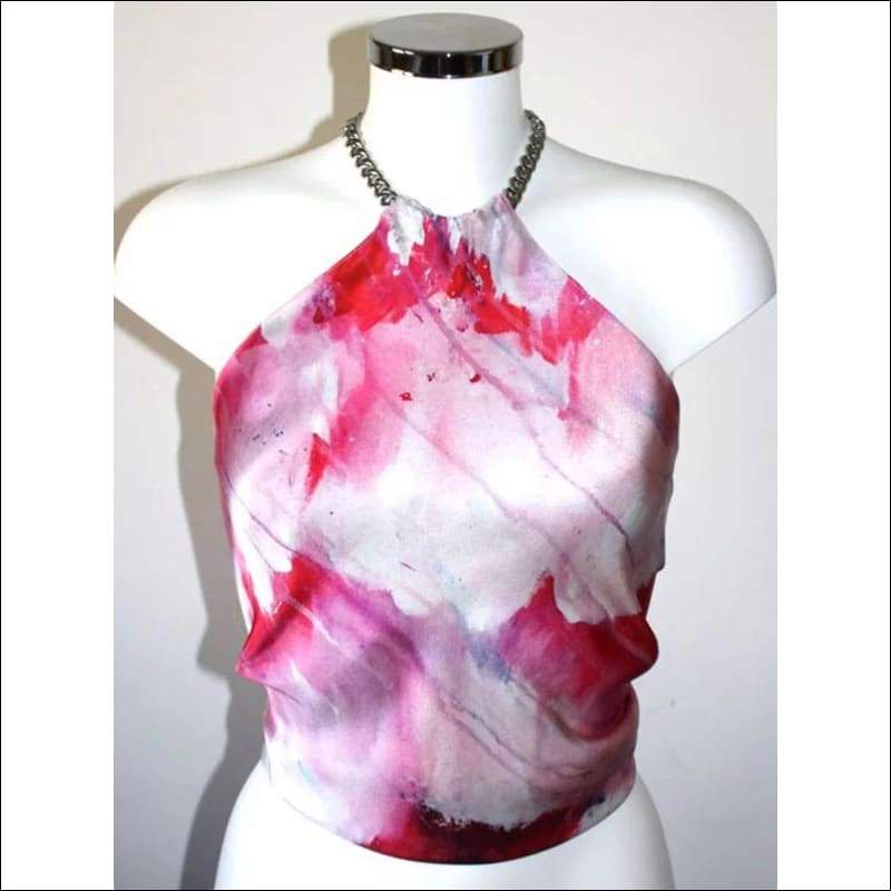 Pink Peony silk top - gold - Tops & Pareos