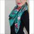 Pink Seahorse silk scarf 110 x 110 cm