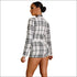 Plaid Pattern Cropped Cardigan Shorts Two Pieces Set