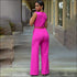 Plain Pattern Sleeveless Wide-leg Wrapped Jumpsuits