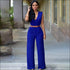 Plain Pattern Sleeveless Wide-leg Wrapped Jumpsuits
