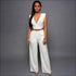 Plain Pattern Sleeveless Wide-leg Wrapped Jumpsuits