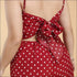 Plus Size Back Lace-up Sleeveless Polka Dot Printed Jumpsuits