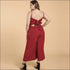 Plus Size Back Lace-up Sleeveless Polka Dot Printed Jumpsuits