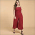 Plus Size Back Lace-up Sleeveless Polka Dot Printed Jumpsuits