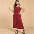 Plus Size Back Lace-up Sleeveless Polka Dot Printed Jumpsuits