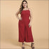Plus Size Back Lace-up Sleeveless Polka Dot Printed Jumpsuits