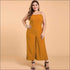 Plus Size Back Lace-up Sleeveless Polka Dot Printed Jumpsuits